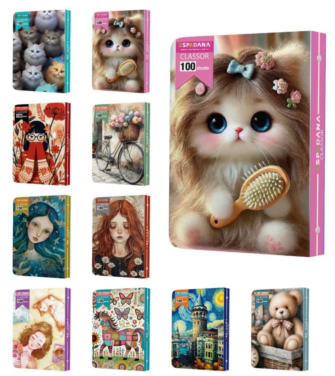 کلاسور ۱۰۰ برگ قفل فلزی اسپادانا سایز A4