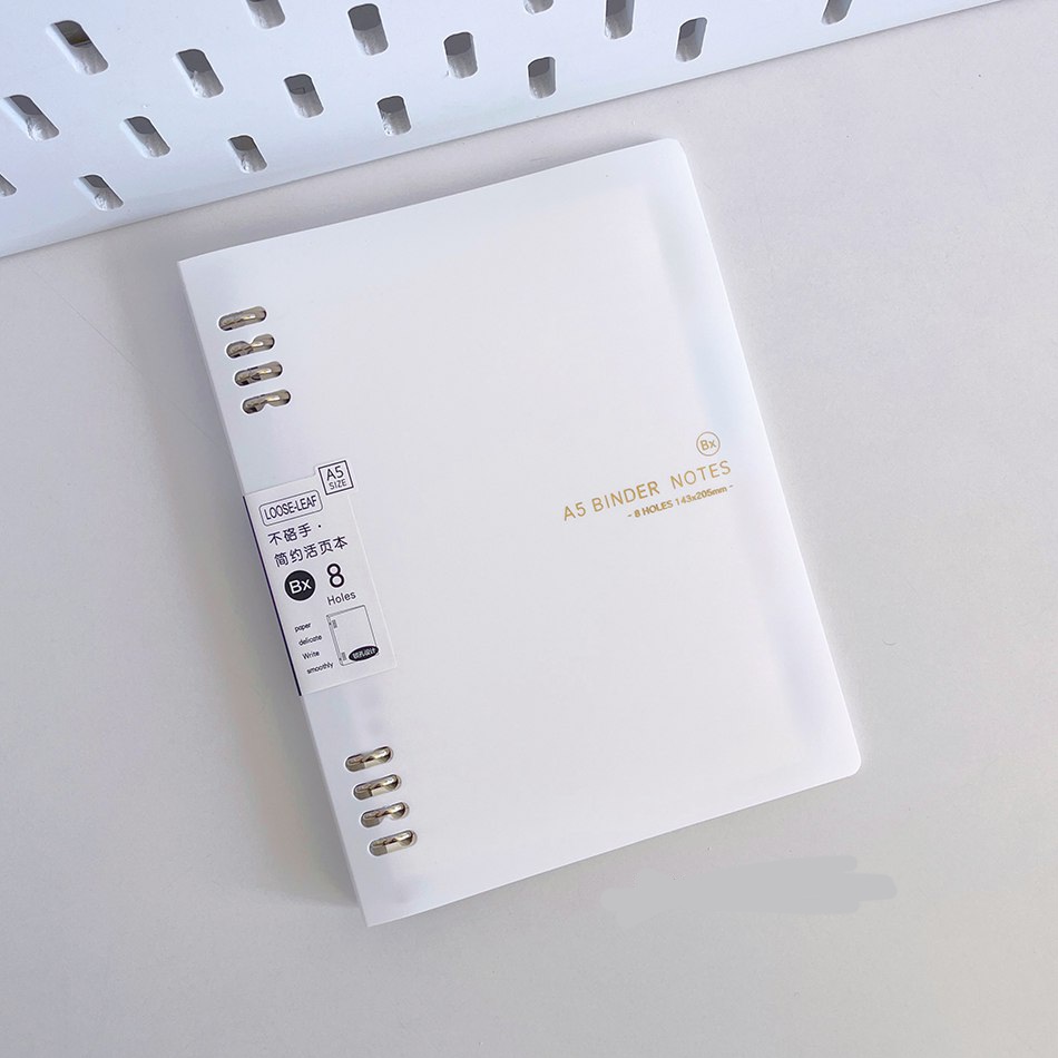 کلاسور 8 حلقه A5 سفید مینیمال